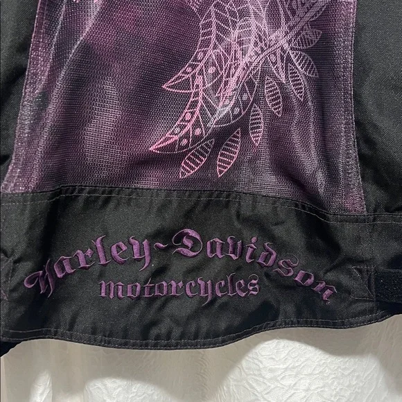Harley-Davidson Black and Purple Women's Riding Jacket - Picture 12 of 13